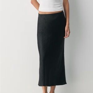 Aritzia Black Midi Slip Skirt